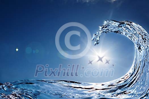 Digital Composite after the great wave off Kanagawa Digital Composite after the great wave off Kanagawa