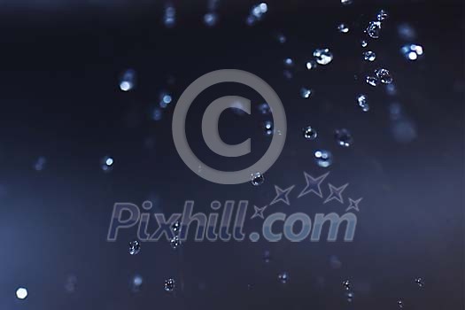 Waterdrops on a blue background