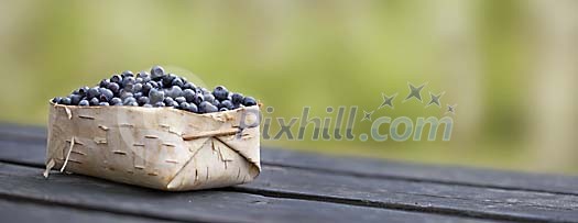 Wild blueberry's on a table