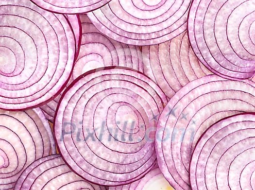 Slices of red onion Slices of red onion