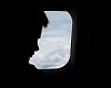 Silhouette of a human face by airplane window