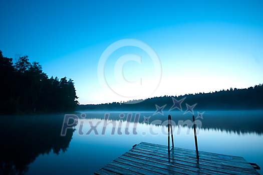 Lake at the sunrise