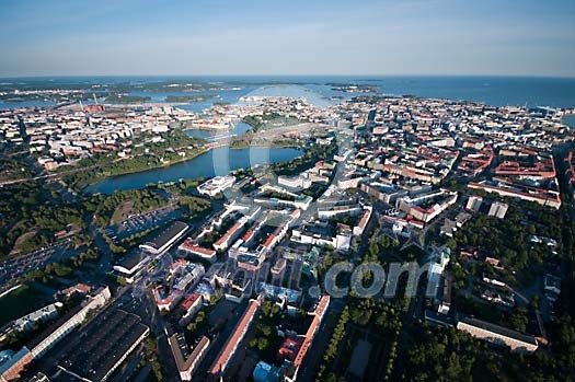 View to Helsinki from the sky