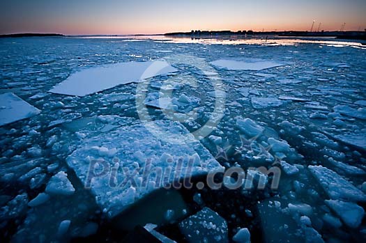 Ice patches on the sea