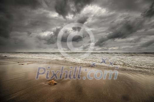 Stormy day on the beach