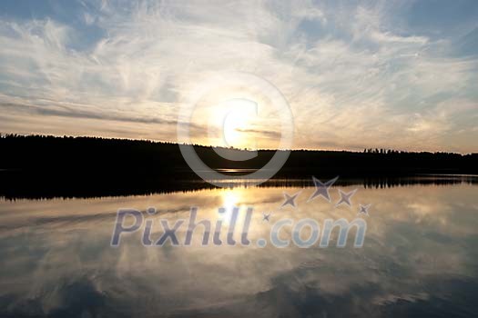 Sunset reflection on a lake Sunset reflection on a lake