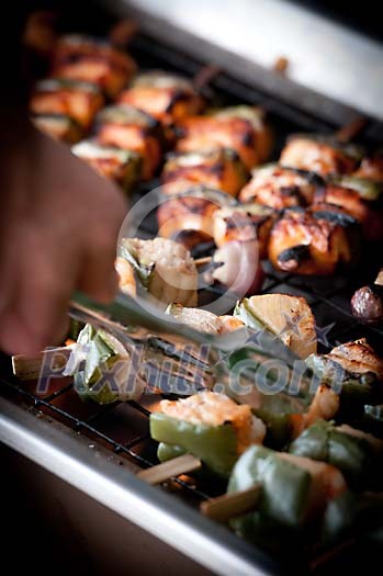 Meat being grilled Meat being grilled