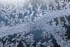 Ice crystals covering the glass