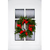 Christmas wreath on a white door