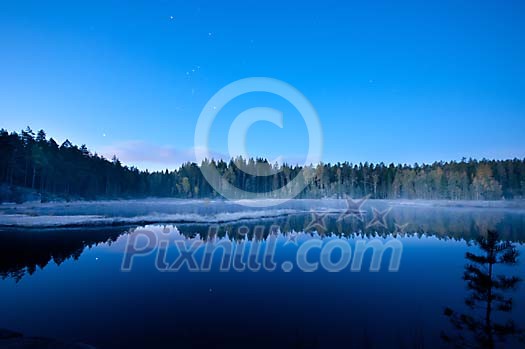 Early morning in the lake