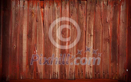 Old red wooden plank wall