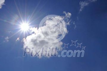 Blue sky cloud and sunshine Blue sky cloud and sunshine