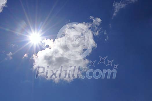 Blue sky cloud and sunshine Blue sky cloud and sunshine