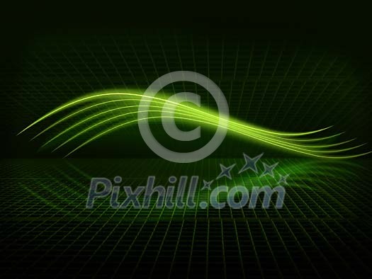 Green wave on a black background Green wave on a black background