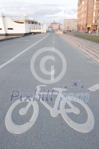 Bisycle path in the city Bisycle path in the city