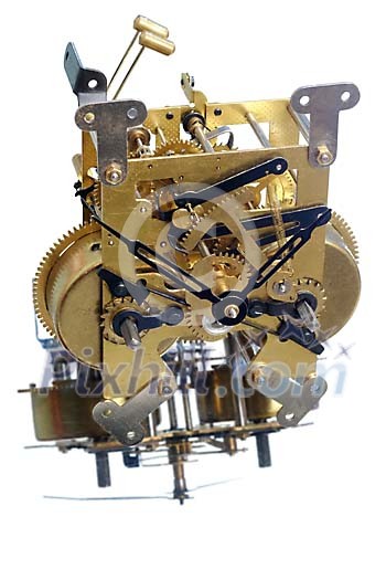 Inside of the clock on a white background