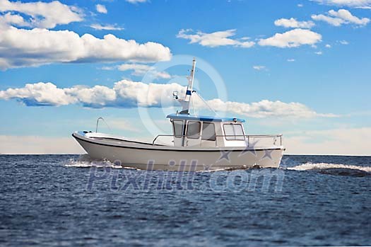 Fishing boat on the sea Fishing boat on the sea