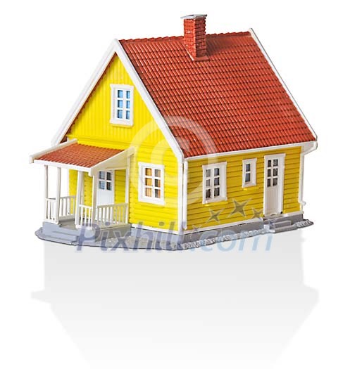 Isolated yellow toy house