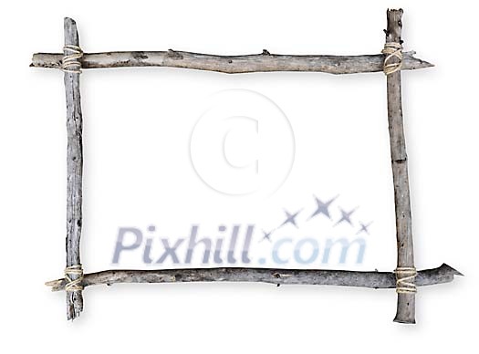 Isolated frame made of wooden sticks