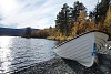 Boat on the pebble beach