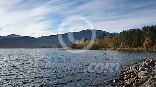 Autumn view to the lake