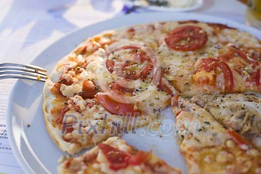 Pizza on a plate