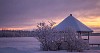 Building on a winter field