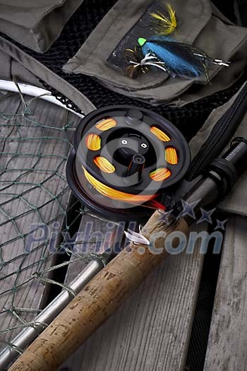 Fishing gear on the board Fishing gear on the board