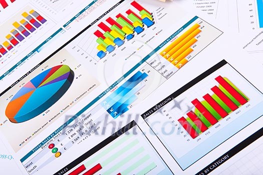 Graphs, charts, business table. The workplace of business people. Graphs, charts, business table. The workplace of business people.