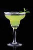 Green cocktail on a black background