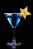 Blue cocktail on a black background