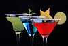 Different coloured cocktails