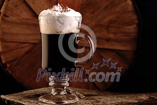 Cup of nicely served irish coffee