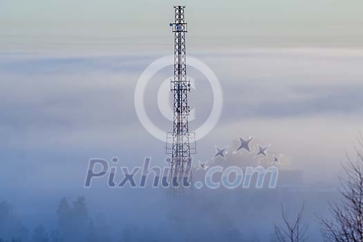 Fog surrounding a factory Fog surrounding a factory