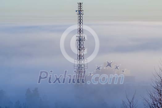 Fog surrounding a factory