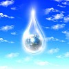 Large drops of the planet inside. Symbol of environmental protection
