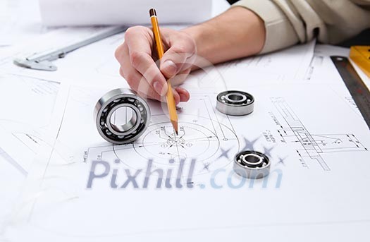 construction drafts and tools on the table construction drafts and tools on the table