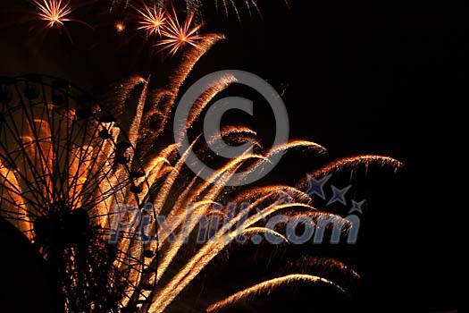 Fireworks on the night sky Fireworks on the night sky