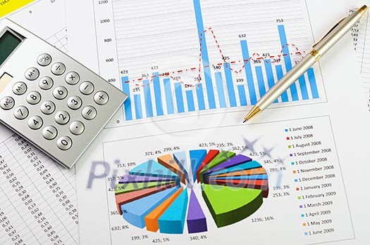 charts and graphs of sales of securities - workplace successful business man