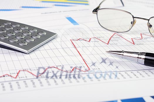 Charts and graphs of sales - a symbol of successful corporate business Charts and graphs of sales - a symbol of successful corporate business