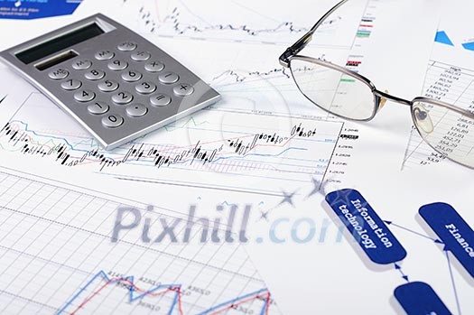 Charts and graphs of sales - a symbol of successful corporate business Charts and graphs of sales - a symbol of successful corporate business