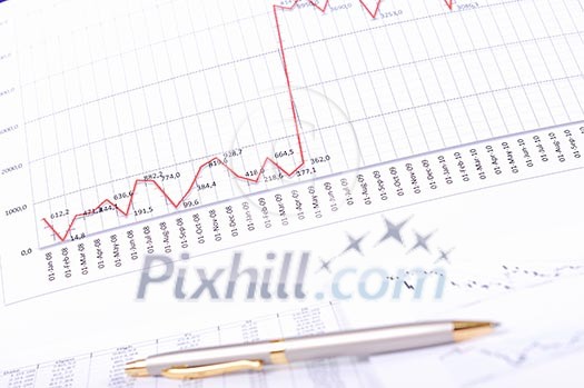 Charts and graphs of sales - a symbol of successful corporate business Charts and graphs of sales - a symbol of successful corporate business