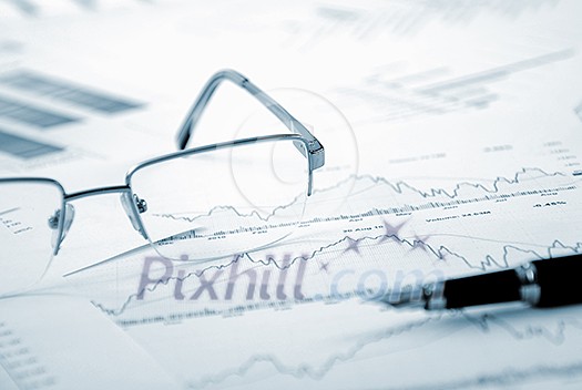 Charts, diagrams, tables. Workplace for the business person. Charts, diagrams, tables. Workplace for the business person.