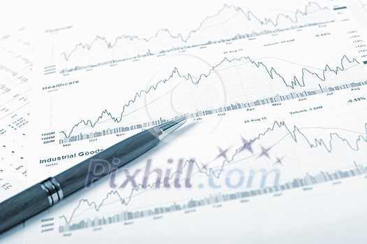Charts, diagrams, tables. Workplace for the business person. Charts, diagrams, tables. Workplace for the business person.