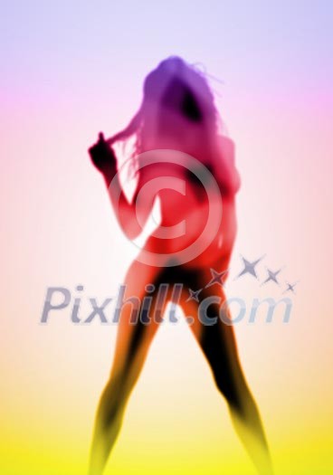 Image of female silhouette against white background Image of female silhouette against white background