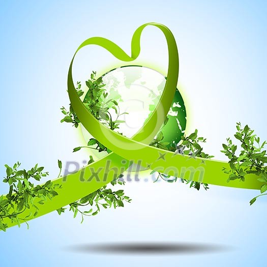 Image of green platen earth as symbol of environmental protection Image of green platen earth as symbol of environmental protection