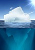 Antarctic iceberg in the ocean. Beautiful polar sea background.