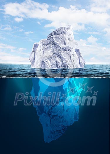Antarctic iceberg in the ocean. Beautiful polar sea background. Antarctic iceberg in the ocean. Beautiful polar sea background.