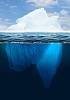 Antarctic iceberg in the ocean. Beautiful polar sea background.