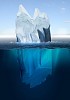 Antarctic iceberg in the ocean. Beautiful polar sea background.